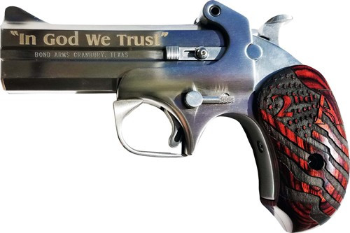 Bond Arms Protect 2nd Amendment .45 Long Colt/.410 Double Barrel Pistol with Custom Laser Engraving and Leather Holster