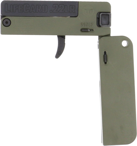 Trailblazer Lifecard 22LR Compact Break-Action Pistol with Aluminum Frame and Green Finish