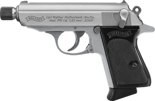 Walther PPK SD 32 ACP Stainless Semi-Auto Pistol with Threaded Barrel and Two Magazines