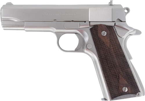 Tisas 1911 Tank Commander .45 ACP Semi-Auto Pistol with Nickel Finish and Wood Grip