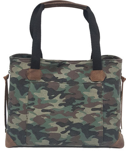 VersaCarry Conceal Carry Purse - Canvas Tote Style with 3-Way Gun Access and Leather Corners