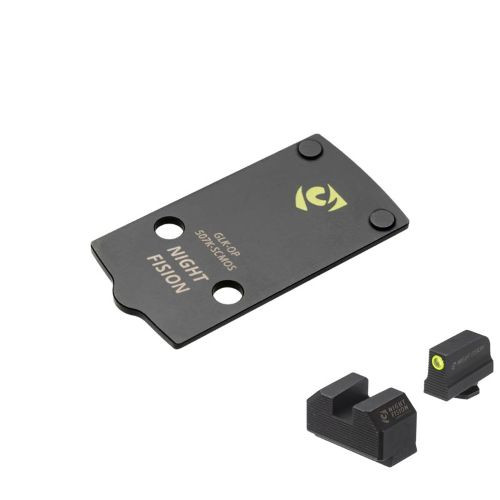Night Fision Optic Plate and Blank Sights for Glock 43X MOS, Model 810138540909