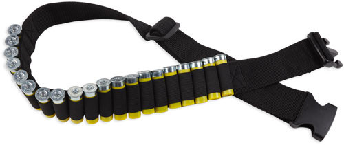 Bulldog Shotgun Ammo Belt - Holds 20 Shells, Black Nylon Design