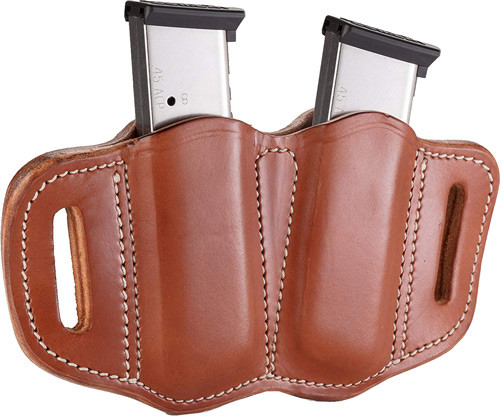 1791 Gunleather M2.1 Double Mag Carrier in Classic Brown for Single-Stack Magazines