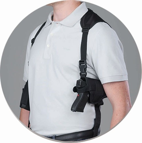 Bulldog Deluxe Shoulder Holster for Colt 1911 & Similar Autos with Double Mag Pouch and Adjustable Padded Strap