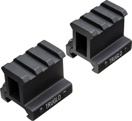 Truglo 2-Piece Picatinny Riser Mount for AR-15 - Raises 1 Inch, CNC Machined Aluminum, Matte Black