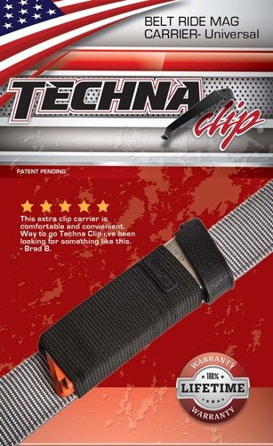 Techna Clips Universal Belt Mag Holder - Spring Steel and Nylon Clip for Concealed Carry