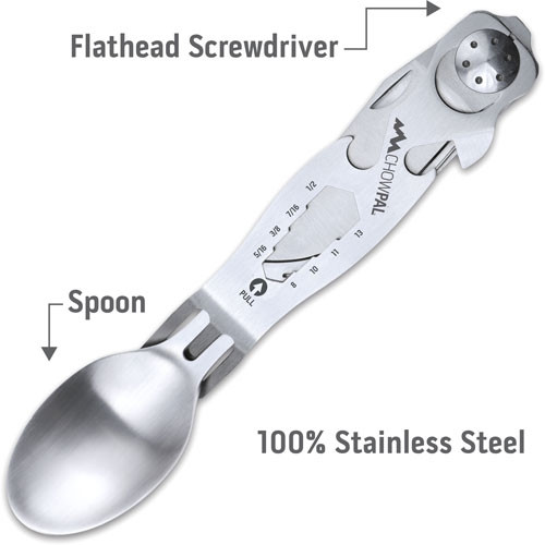 Outdoor Edge ChowPal MealTime Compact Utensil Set with Carry Pouch