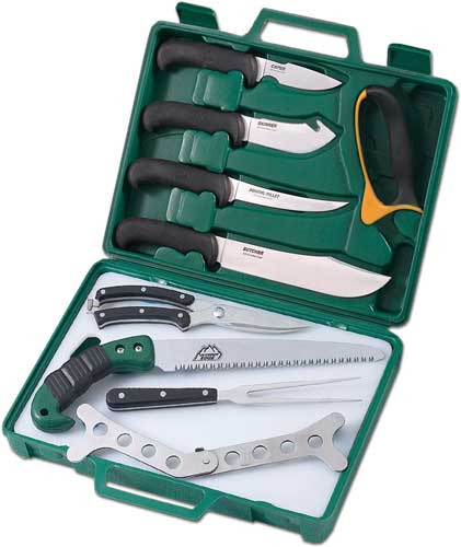 Outdoor Edge GP11 Game Processor Kit with Hard Side Carry Case and 3-Inch Caping Knife