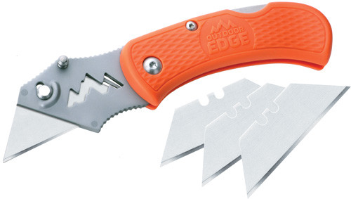 Outdoor Edge B.O.A. Box Opening Knife with 420J2 Stainless Steel Blade and Textured Orange Handle
