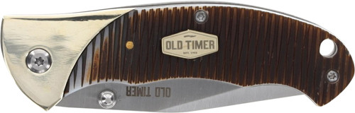 Old Timer Knife OT Folder 2.75" with Pakka Wood Handle and Satin Stainless Steel Blade