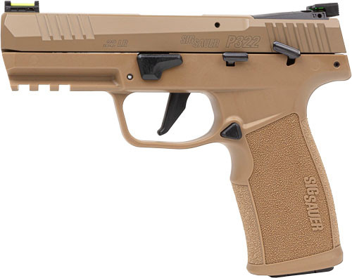 SIG P322 .22LR 4-inch Fiber Optic Sight Semi-Auto Pistol in Flat Dark Earth