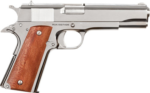 Rock Island Armory GI Standard FS 38 Super Semi-Auto Pistol with Nickel Finish and 5-Inch Barrel