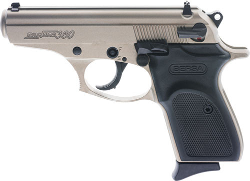 Bersa Thunder .380 ACP Semi-Auto Pistol with Nickel Finish and 3.5-inch Barrel