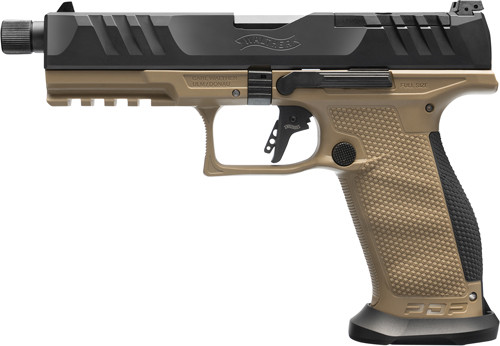 Walther PDP or Pro SD 9mm 5.1-inch semi-automatic pistol with optics-ready slide and ergonomic grip