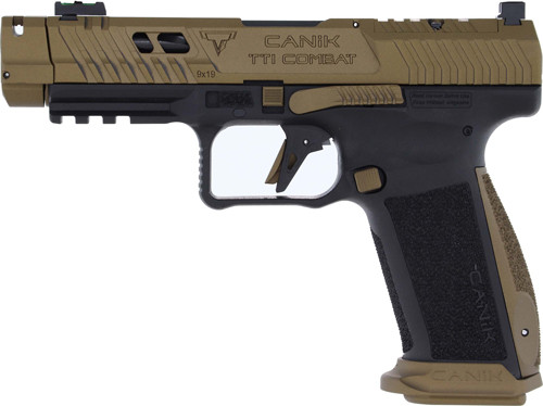 Canik TTI Combat 9mm Pistol with 4.6-inch Fluted Barrel and Flat Dark Earth Slide