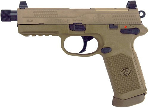 FN America FNX-45 Tactical Double-Action/Semi-Auto Pistol in Flat Dark Earth with Night Sights