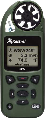 Kestrel Ballistics Kestrel 5500 Weather Meter with Vane Mount in Olive Drab Green