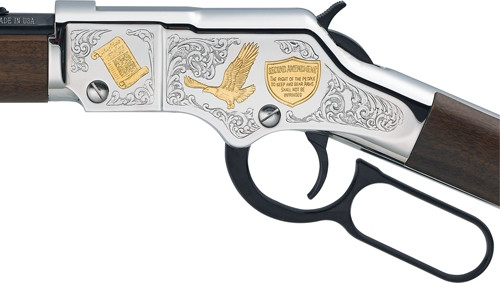 Henry Second Amendment Tribute Lever Action Rifle .22 LR with Octagon Barrel and Walnut Stock