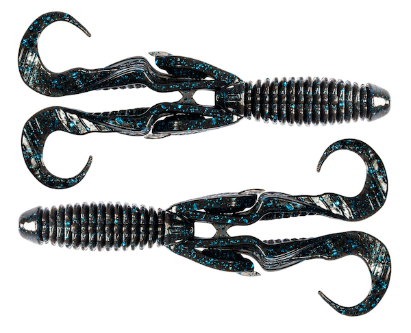 Z-Man Fishing Products Gremlin 4.5-inch Black/Blue Flake Softbaits, 4-Pack GR45-02PK4