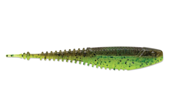 Rapala CrushCity Freeloader 4 Green Pumpkin Chartreuse Pepper Lure, Part #CCFLD4GPCH