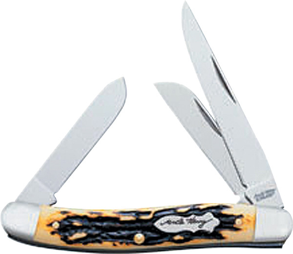 AOB Cutlery Schrade UH Signature Stockman Knife with 3-Blade Set, 3.5-inch