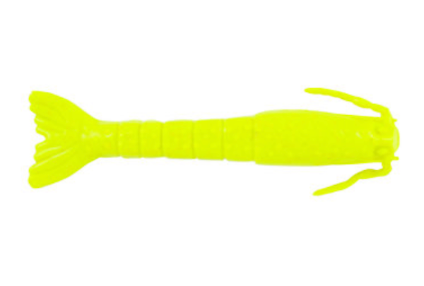 Berkley Gulp! Shrimp 3-inch Chartreuse – Effective Soft Plastic Bait for Freshwater and Saltwater Fishing