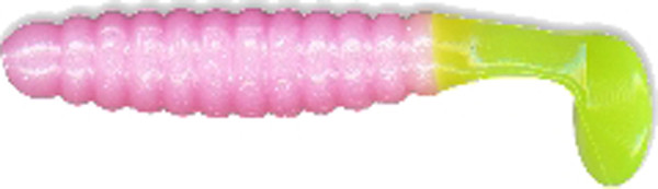 Charlie Brewer Slider CB Crappie Grub 1.5 inch Bubblegum/Chartreuse