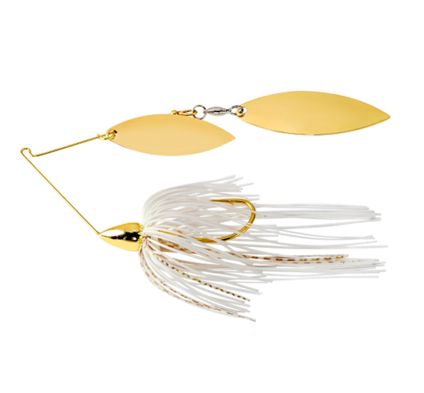 WAR EAGLE Spinner Baits Gold Frame Double Willow Spinnerbait - White and Gold