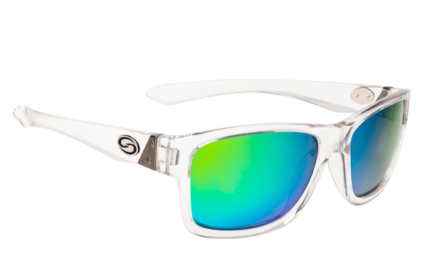 Strike King SK Plus Platte Clear Crystal Frame with Green Mirror Lenses (Part Number: SG-SKP461)