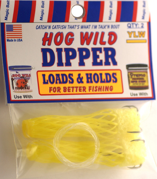 MAGIC Catfish Bait MB Hogwild Yellow Dipper Worm - 2 Count