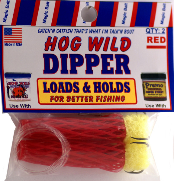 Magic Catfish Bait MB Hogwild Red Baitdipper Worm (Part Number BDW23)