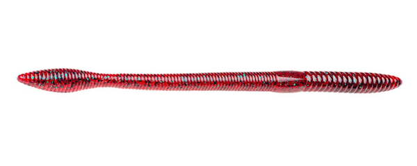 Strike King SK Bull Worm 8" Red Bug – Soft Plastic Lure for Bass Fishing