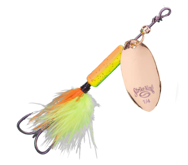 Strike King SK Bitsy Spinner 1/4 oz Fire Tiger – Versatile and Vibrant Fishing Lure