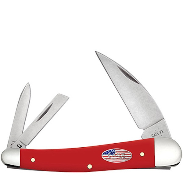 CASE Cutlery Seahrs Whtlr 3BL 4-inch American Worker Red Synthetic Handle - Part #73938