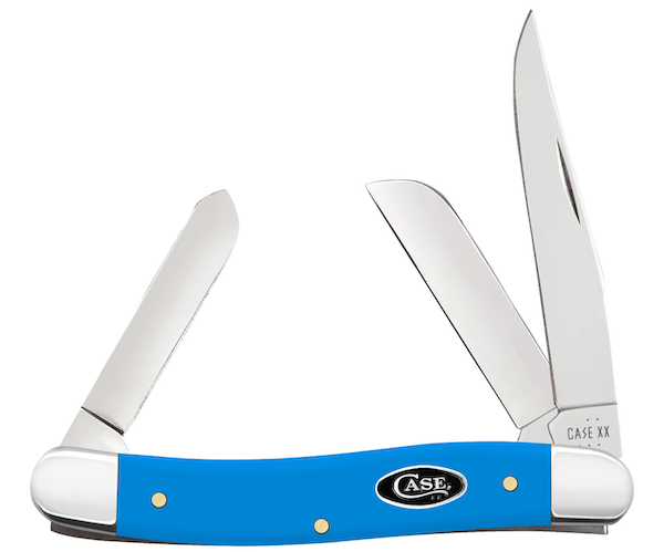 CASE Cutlery Model M Stockman Knife with 3-3/8-Inch Light Blue Synthetic Handle