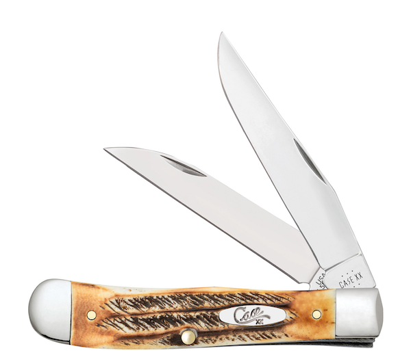 CASE Cutlery 65329 Trapper Knife with 4 1/8 Inch Blade and 2 Blades, 6.5 Inch Bone Stag Handle