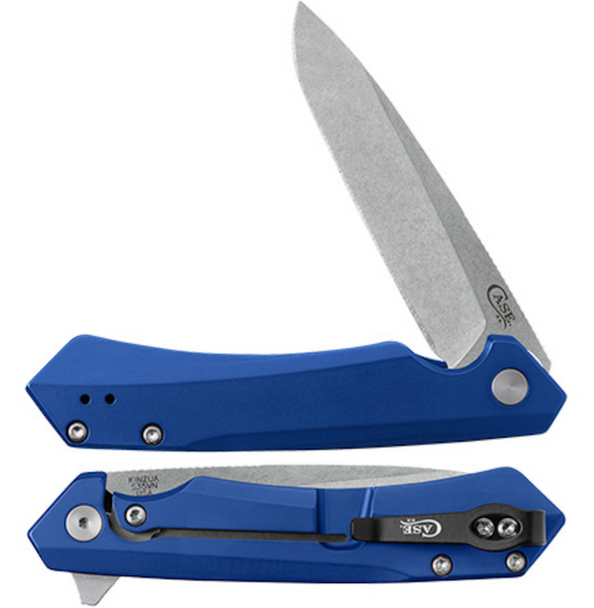 CASE Cutlery Kinzua 4.75-Inch Blue Aluminum Spear Point Pocket Knife