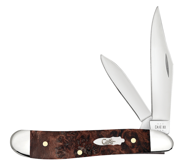 Case Cutlery Peanut 2-Blade Pocket Knife with Maple Burl Handle - Part 64059