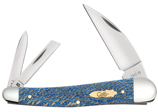 CASE Cutlery Seahrs Whtlr 3-Blade 4-Inch Blue Sycamore Handle (Part #63735)