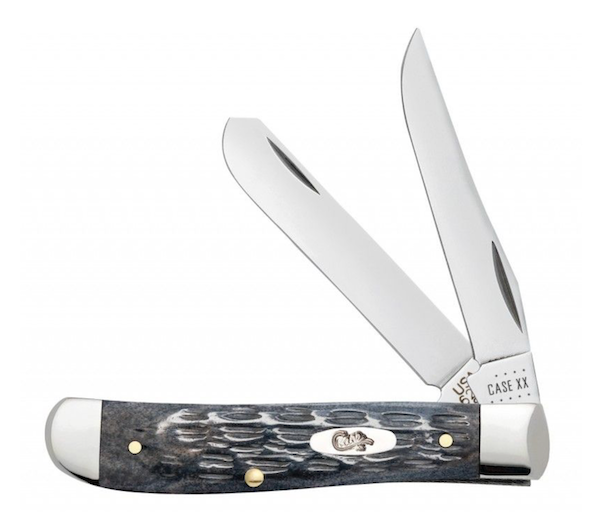 CASE Cutlery Mini Trapr 3.5-Inch Two-Blade Folding Pocket Knife with Gray Bone Handle, Part Number 58414