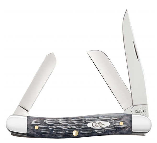 CASE Cutlery Model MD Stockman 4 5/8-inch Three-Blade Gray Bone Handle