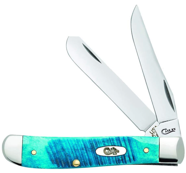 Case Cutlery Mini Trapr 3.5-inch Two-Blade Carving Knife with Blue Handle, Part Number 25593