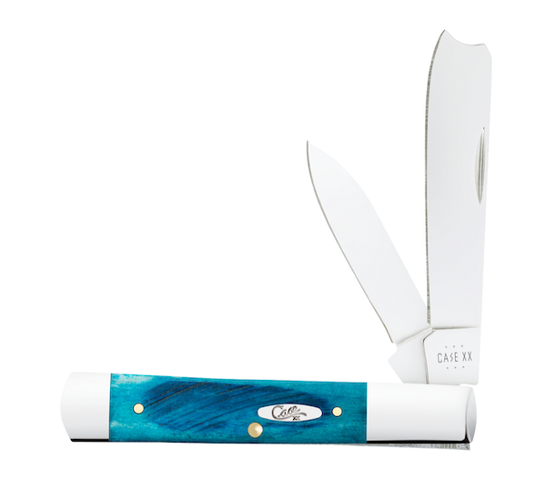 Case Cutlery Sawcut Razor Knife 3 7/8 inch Caribbean Blue Bone - Part #25583