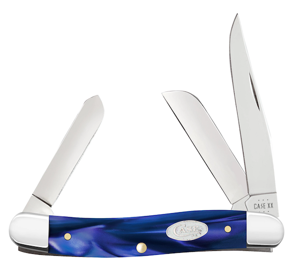 Case Cutlery Model STKMN 3.25-inch Blue Pearl Kirinite Handle
