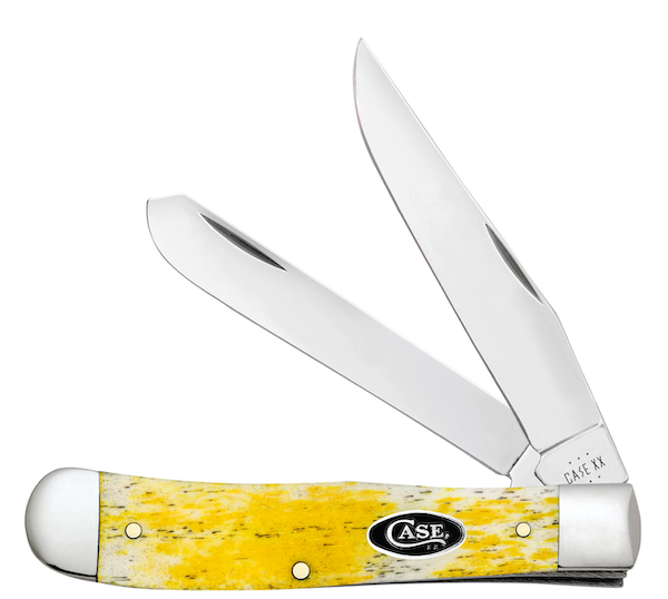 CASE Cutlery C20030 Trapper Knife with Yellow Bone Handle, 4 1/8 Inch Two-Blade