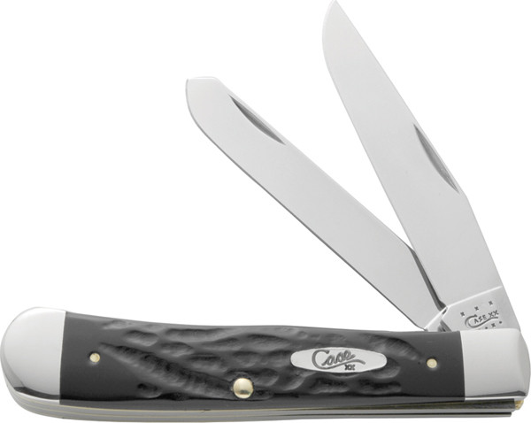 CASE Cutlery 18221 Trapper Knife with 4 1/8-Inch Rough Black Handle