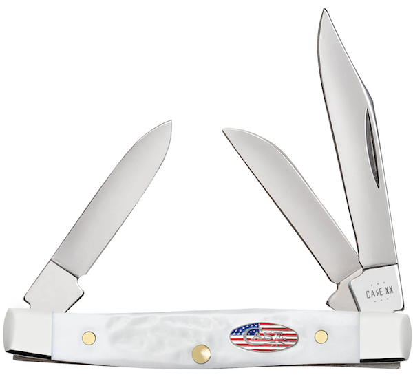CASE Cutlery 14106 Stainless Steel Stockman Pocket Knife with Jigged White Handle, 2 5/8" Blade