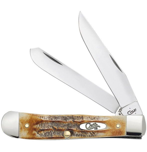 Case Cutlery 03573 Trappr 4 1/8-inch 2-Blade Pocket Knife with 6.5-inch Bone Stag Handle