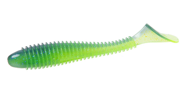 Zoom Bait Z Swim 3.8-inch Electric Blue and Chartreuse 5-Pack